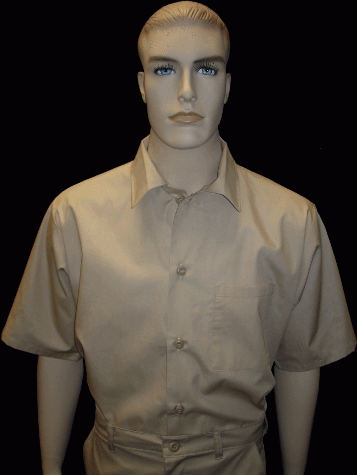Short Sleeve Khaki Shirt -0